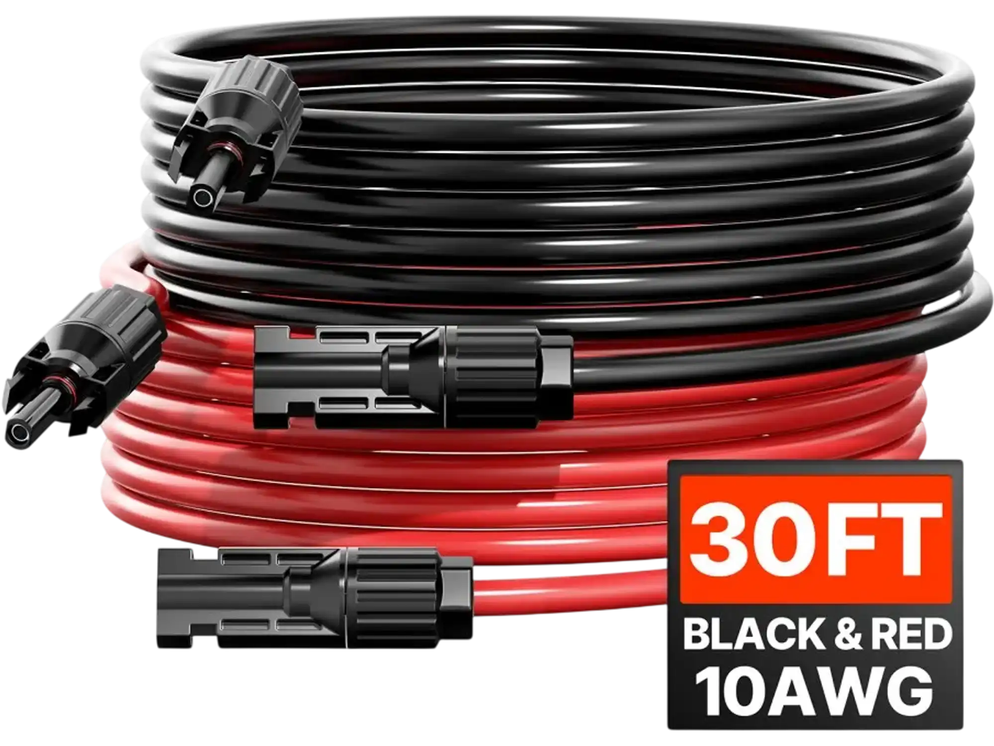 Vevor Solar Extension Cable 30' 10AWG MC4 IP67 6mm² Black and Red Set of 2 New