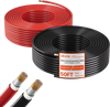 VEVOR Solar Panel Wire, 50 ft Black + 50 ft Red Kit, 10 AWG (6 mm²) Solar Panel Extension Cable, PV Tinned Copper Wire, for Outdoor Home Off-Grid Photovoltaic Systems Automotive RV Boat Marine, IP67