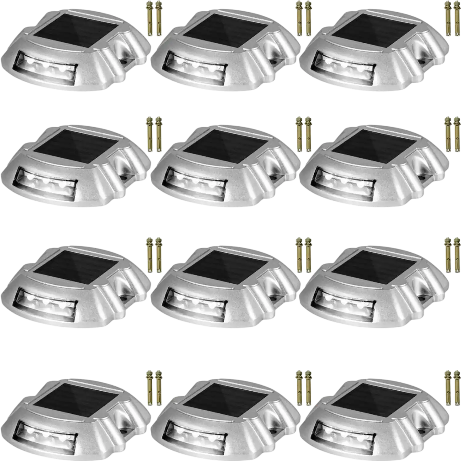 Vevor Solar Pathway Lights 12-Pack White Outdoor Deck Lights New