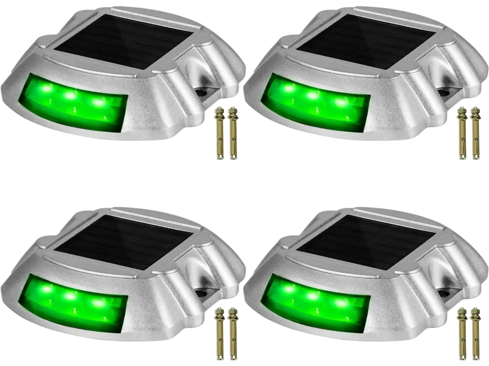 Vevor Driveway Lights 4-Pack Solar Dock Lights Green New