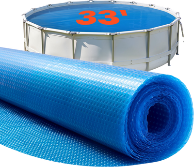 Vevor Solar Pool Cover 33 ft. Round Bubble Blanket Heat Retention New
