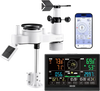 VEVOR 7-in-1 Wi-Fi Weather Station with APP, 7.5-Inch VA Display, Wireless Solar Powered Outdoor Sensor, Rain Gauge, Indoor Outdoor for Weather Forecast, Wind Speed, Temperature, Humidity, Rainfall