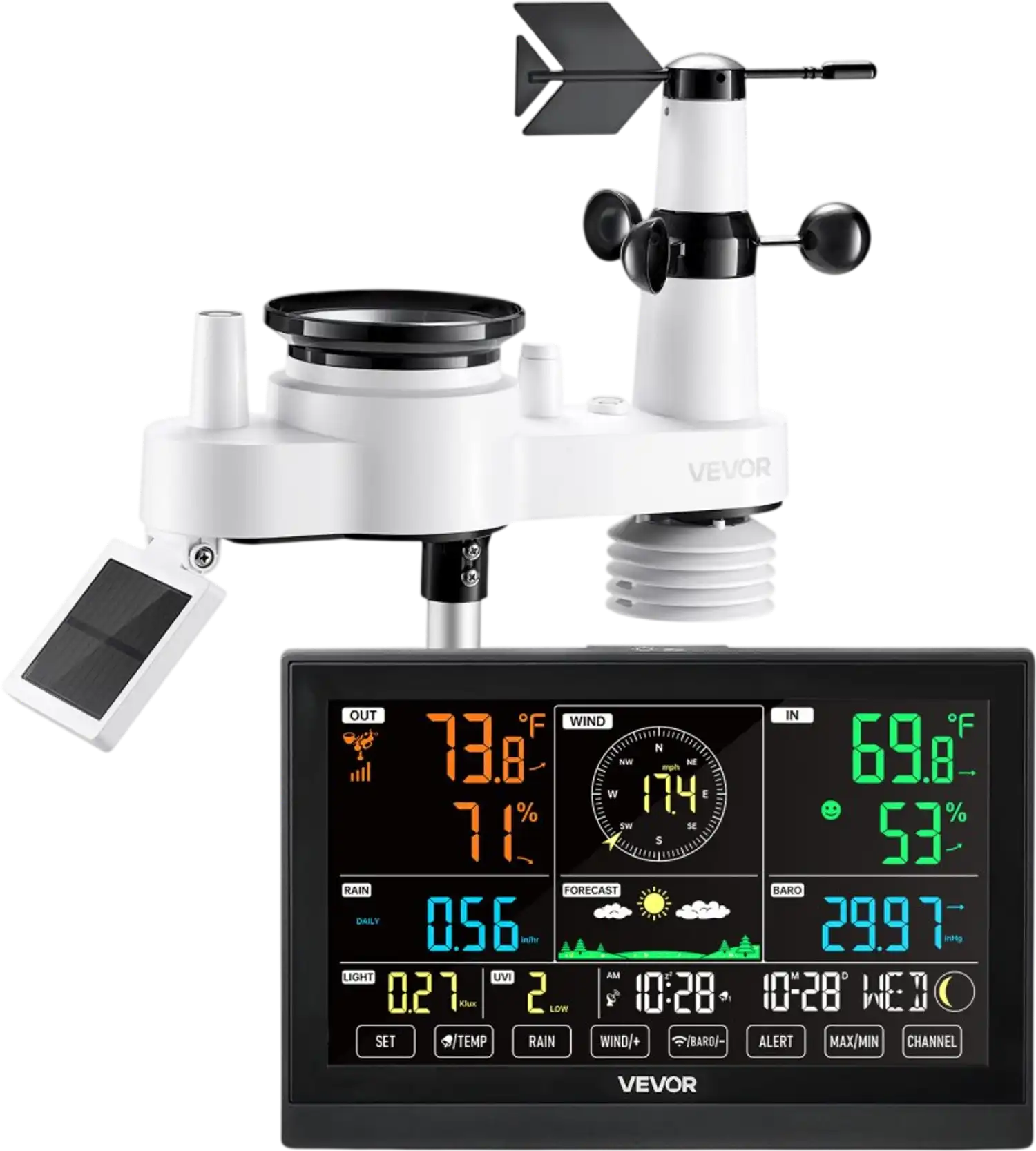 Vevor Weather Station 7-in-1 Wireless Indoor Outdoor with 7.5