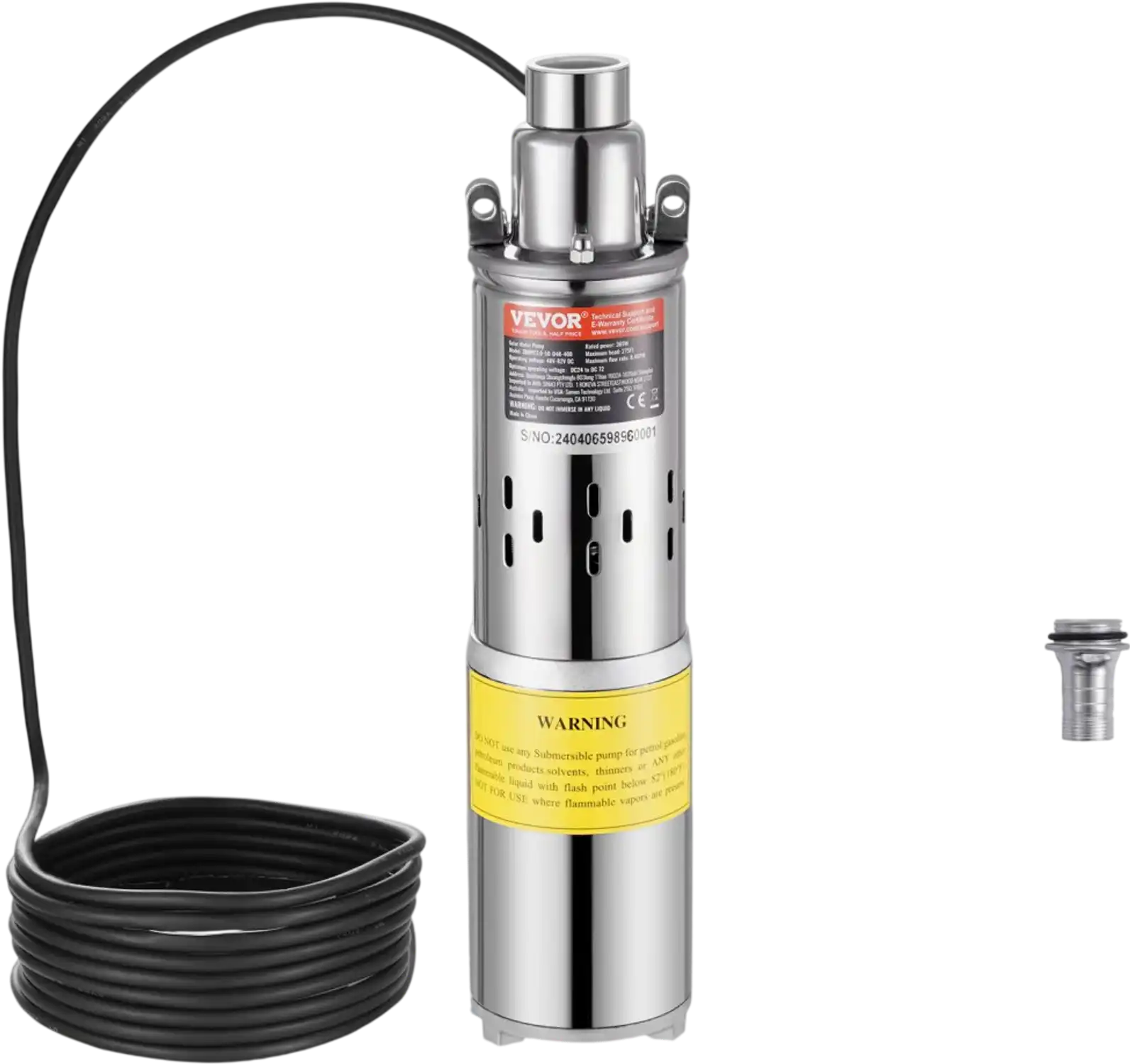 Vevor Solar Water Pump 48V DC 369W Submersible Deep Well Pump New