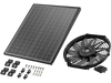 VEVOR Gable Mount Fan, 12 Inch Solar Power Attic Exhaust Fan with Adjustable Thermostat & Outer Mesh, 1300 CFM House Ventilator Cools Up to 1850 Sq.Ft, Quiet Ventilation for Roof, Garage, Shop, Black