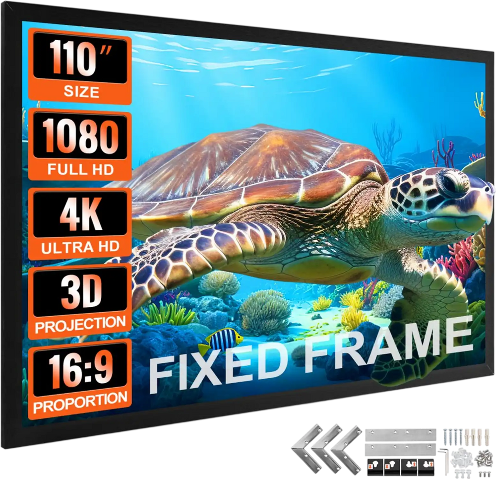 Big 110" Diagonal 16:9 HD Projector Screen Home Theater Outdoor Use