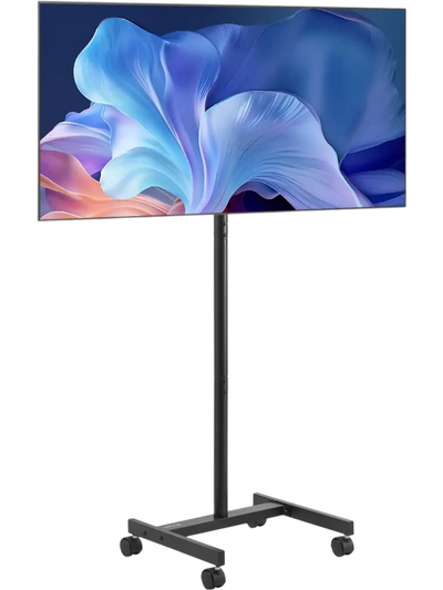 VEVOR Rolling TV Stand, Mobile TV Cart for 17-55 Inch Screens, Portrait to Landscape, Portable TV Stand with Wheels Holds up to 44 lbs for Living Room, Bedroom, Office, Outdoor, Max VESA 200x200mm
