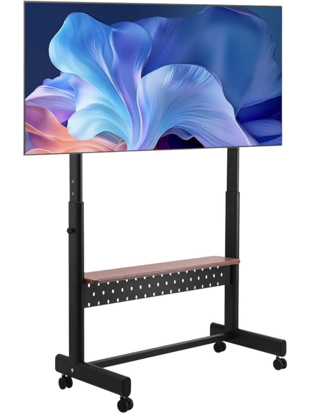 VEVOR Rolling TV Stand, Mobile TV Cart for 55-100 Inch Screens, Height Adjustable Portable Monitor Stand with Tray, Holds up to 205 lbs for Living Room, Bedroom, Office, Outdoor Max VESA 800 x 600 mm