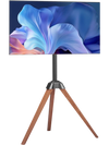 VEVOR Tripod Easel TV Stand, for 40-65 inch Flat Screen/Curved TVs Up to 99 lbs, 18° Left-Right Rotation Portable TV Stand with Oak Wood Legs, for Bedroom, Living Room, Studio, MAX VESA 600 x 400 mm