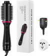 VEVOR Hair Blow Dryer Brush, 4 in 1 Ionic Hair Styler and Volumizer with Electroplated Titanium & 2.56" Ceramic Coating Oval Barrel, Dual Voltage 110V/240V Hot Air Styling Brush for Salon Home Travel