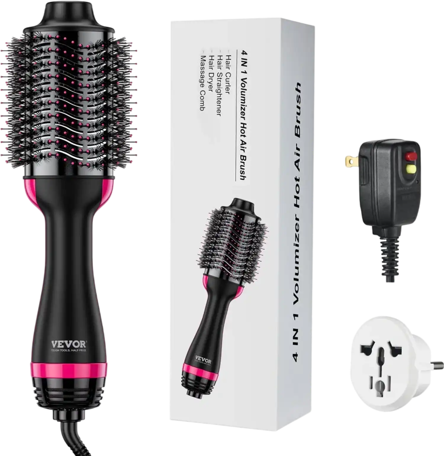 Vevor Hair Dryer Brush 4-in-1 Ionic Styler and Volumizer with 2.95