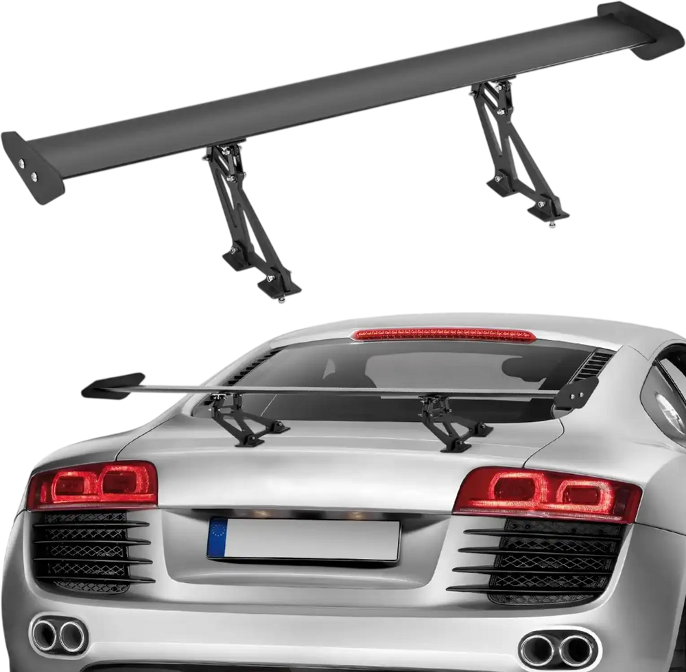 VEVOR GT Wing Car Spoiler, 43.3 inch Universal Spoiler with Single Deck, Adjustable Lightweight Aluminum, Car Rear Spoiler Wing, Racing Spoiler BGW/JDM Drift Black
