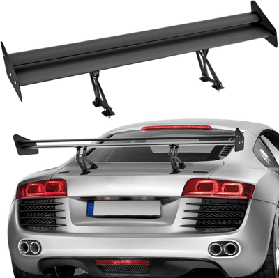 VEVOR GT Wing Car Spoiler, 53.1 inch Universal Spoiler with Double Deck, Adjustable Lightweight Aluminum, Car Rear Spoiler Wing, Racing Spoiler BGW/JDM Drift Black