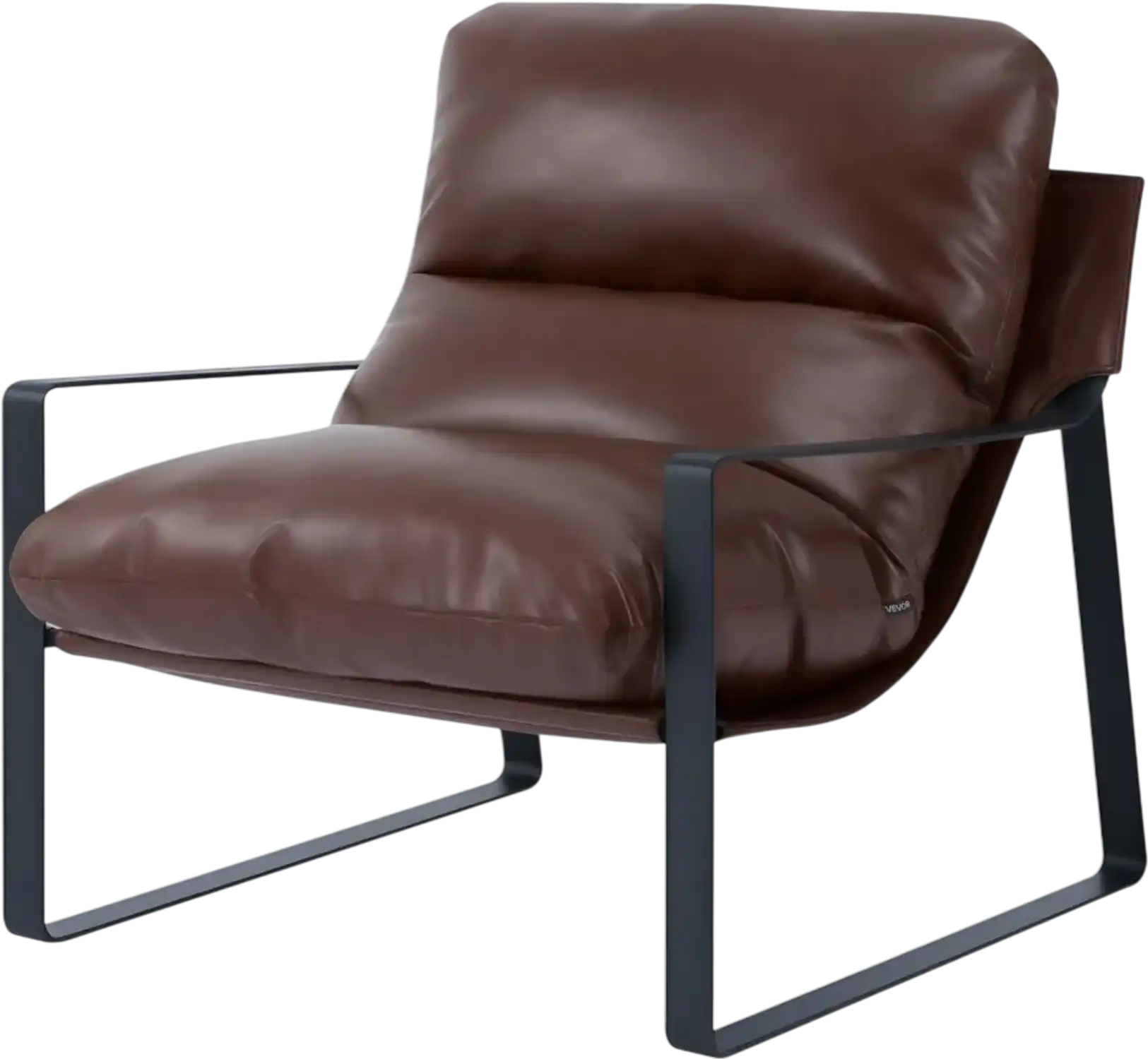Vevor Accent Chair Modern PU Leather Armchair Brown New