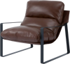 VEVOR Accent Chair, Modern PU Leather Armchair, Cozy Upholstered Chair, with Soft Foam Cushioning, Sturdy Metal Frame, and Detachable Cushion, for Living Room, Bedroom, Reading Room, Office, Brown