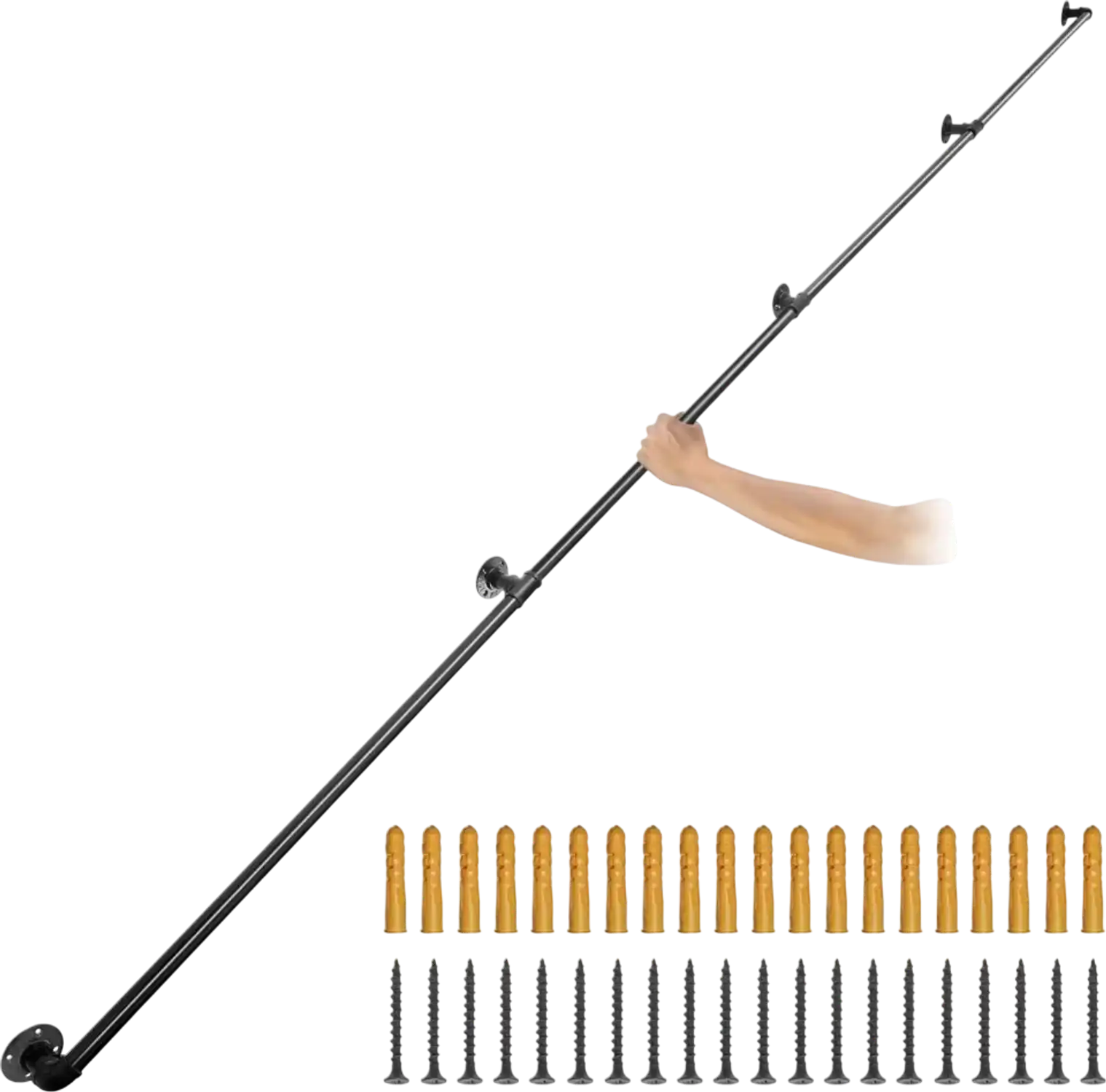 Vevor Stair Handrail 13' Carbon Steel Wall Mount Pipe Handrail New