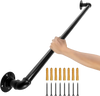 VEVOR Pipe Stair Handrail, 2FT Staircase Handrail, 440LBS Load Capacity Carbon Steel Pipe Handrail, Industrial Pipe Handrail with Wall Mount Support, Round Corner Wall Handrailings for Indoor, Outdoor