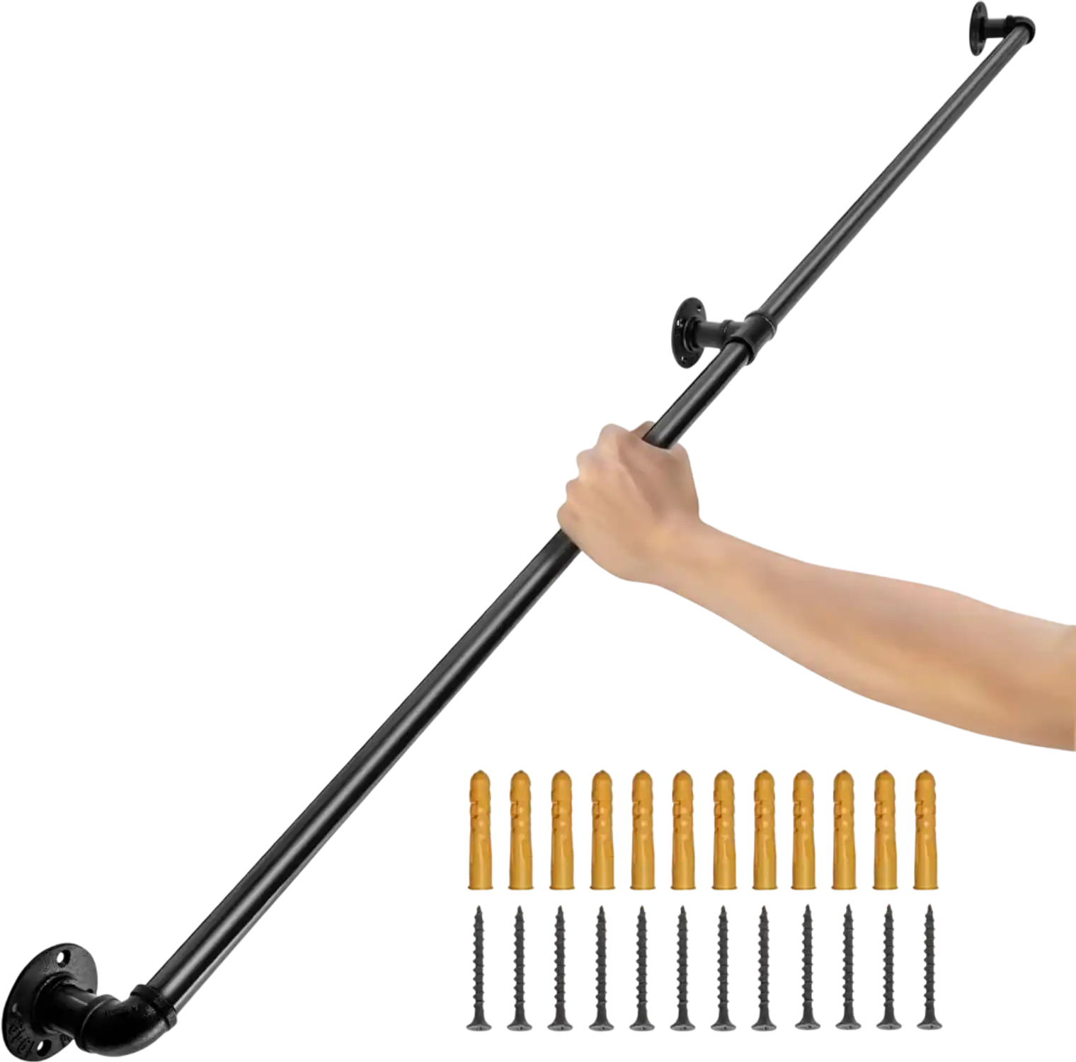 Vevor Stair Handrail 4' Industrial Carbon Steel Wall Mount Support New
