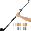 VEVOR Pipe Stair Handrail, 4FT Staircase Handrail, 440LBS Load Capacity Carbon Steel Pipe Handrail, Industrial Pipe Handrail with Wall Mount Support, Round Corner Wall Handrailings for Indoor, Outdoor