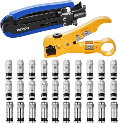 Vevor Coax Cable Crimper Kit Compression Tool Set New