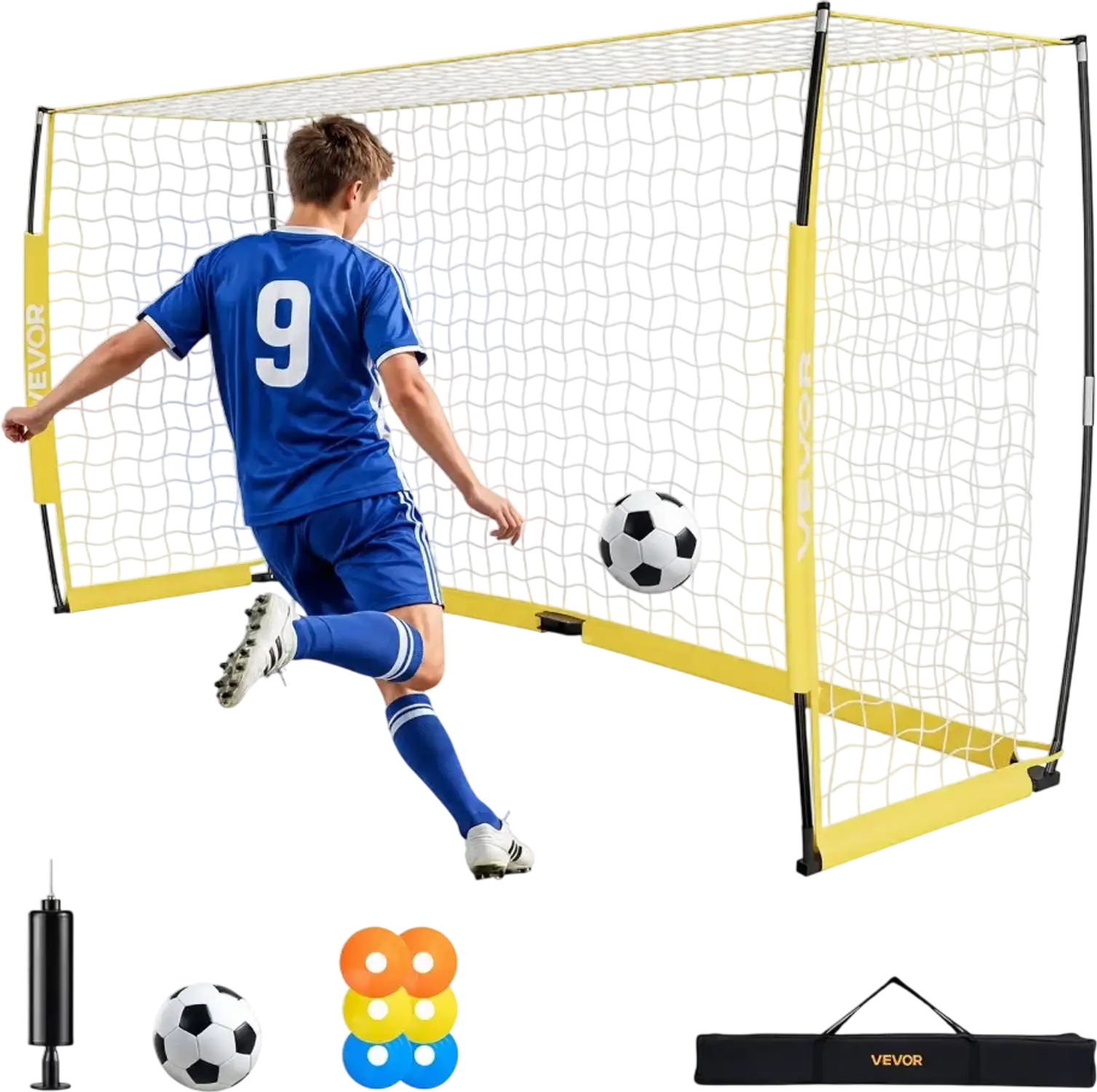 Vevor Soccer Goal 12' x 6' Portable Backyard Training Net New