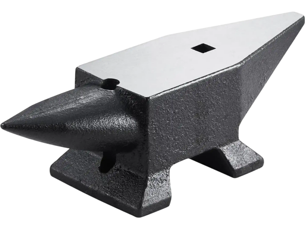 VEVOR Cast Iron Anvil, 22 Lbs/10kg Single Horn Anvil, with Large Countertop and Stable Base, High Hardness Rugged Round Horn Anvil Blacksmith, for Shaping, Bending