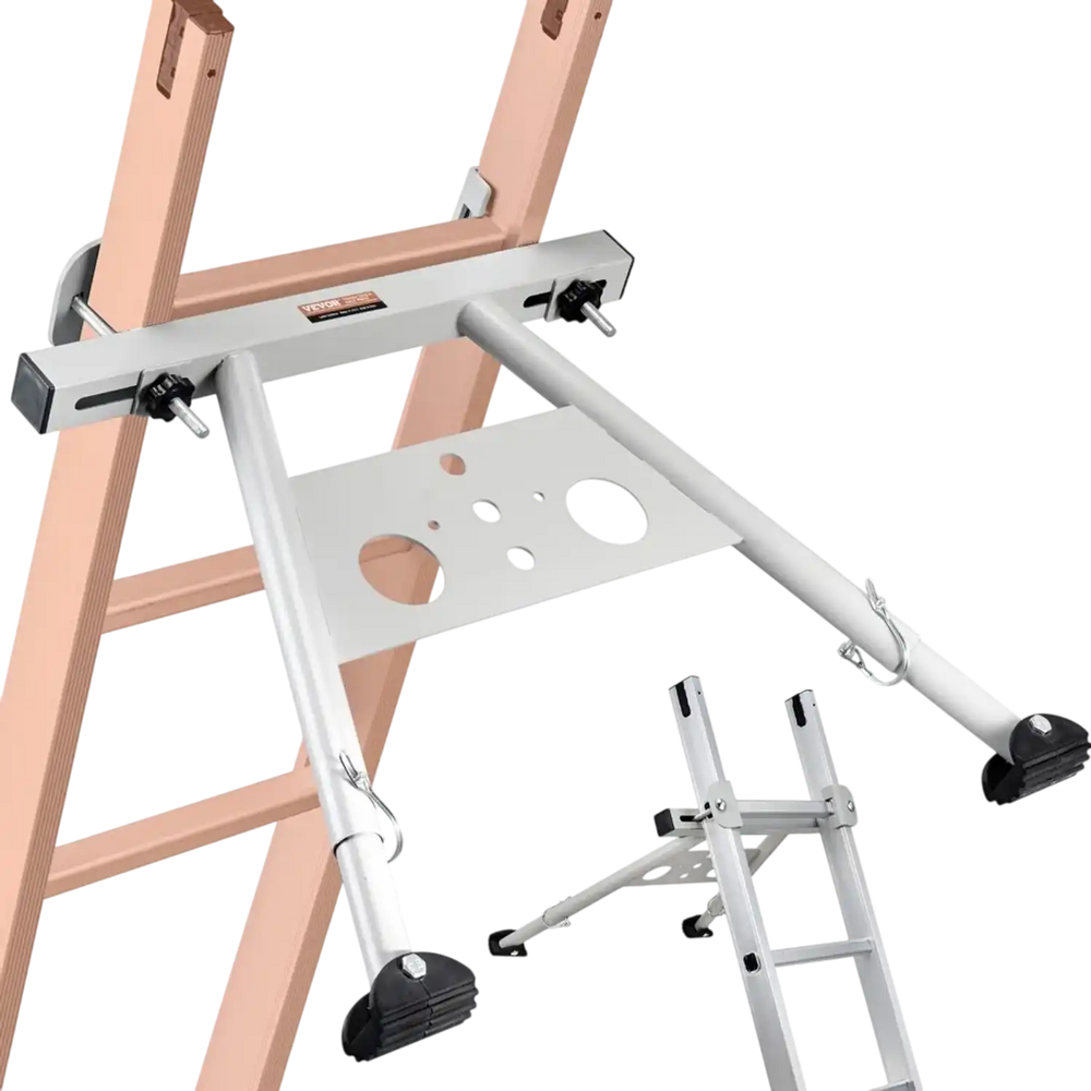 VEVOR Ladder Stabilizer, Adjustable Feet Extension Ladder Standoff, Heavy Duty Wall Ladder Accessories for Roof Gutter, Easy to Use & Wide Adaptability & Anti-slip Rubber Feet, 330 lbs Weight Rating