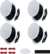 VEVOR Bluetooth Ceiling Speakers, 6.5", In Ceiling & In-Wall Speaker System with Amplifier, 2-Way, for Damp and Humid Placement, Home Theater, Covered Outdoor Patio and Flush Mount Wired, 4 Speakers