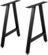VEVOR Metal Table Legs 28 x 17.7 inch A-Shaped Desk Legs Set of 2 Heavy Duty Bench Legs with Polyurethane Coating, Furniture Legs with Floor Protectors, Wrought Iron Coffee Table Legs for Home DIY Bla