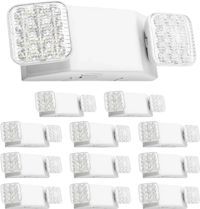 Vevor Emergency Lights 12-Pack Battery Backup Commercial LED Fixtures White New