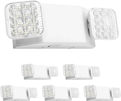 Vevor Emergency Lights 6-Pack Battery Backup Commercial LED Fixtures White New