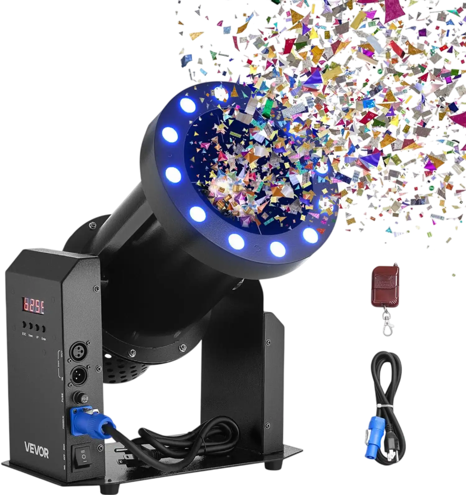 Vevor Confetti Machine Electric Launcher with LED Lights 1500W New