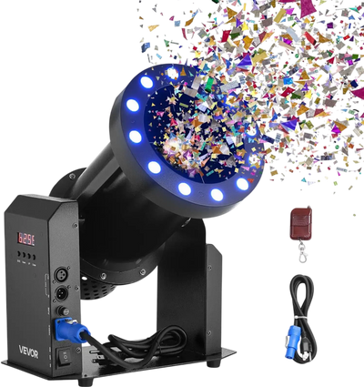 Vevor Confetti Machine Electric Launcher with LED Lights 1500W New