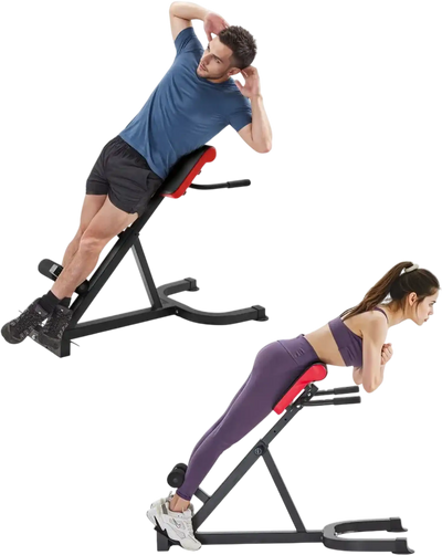 VEVOR Roman Chair Hyperextension Bench, 300 lbs Adjustable Extension Machine, Multi-Function Exercise Equipment for Glute, Hamstring, Lower Back, and Ab Workout, Fitness Weight Bench for Home Gym