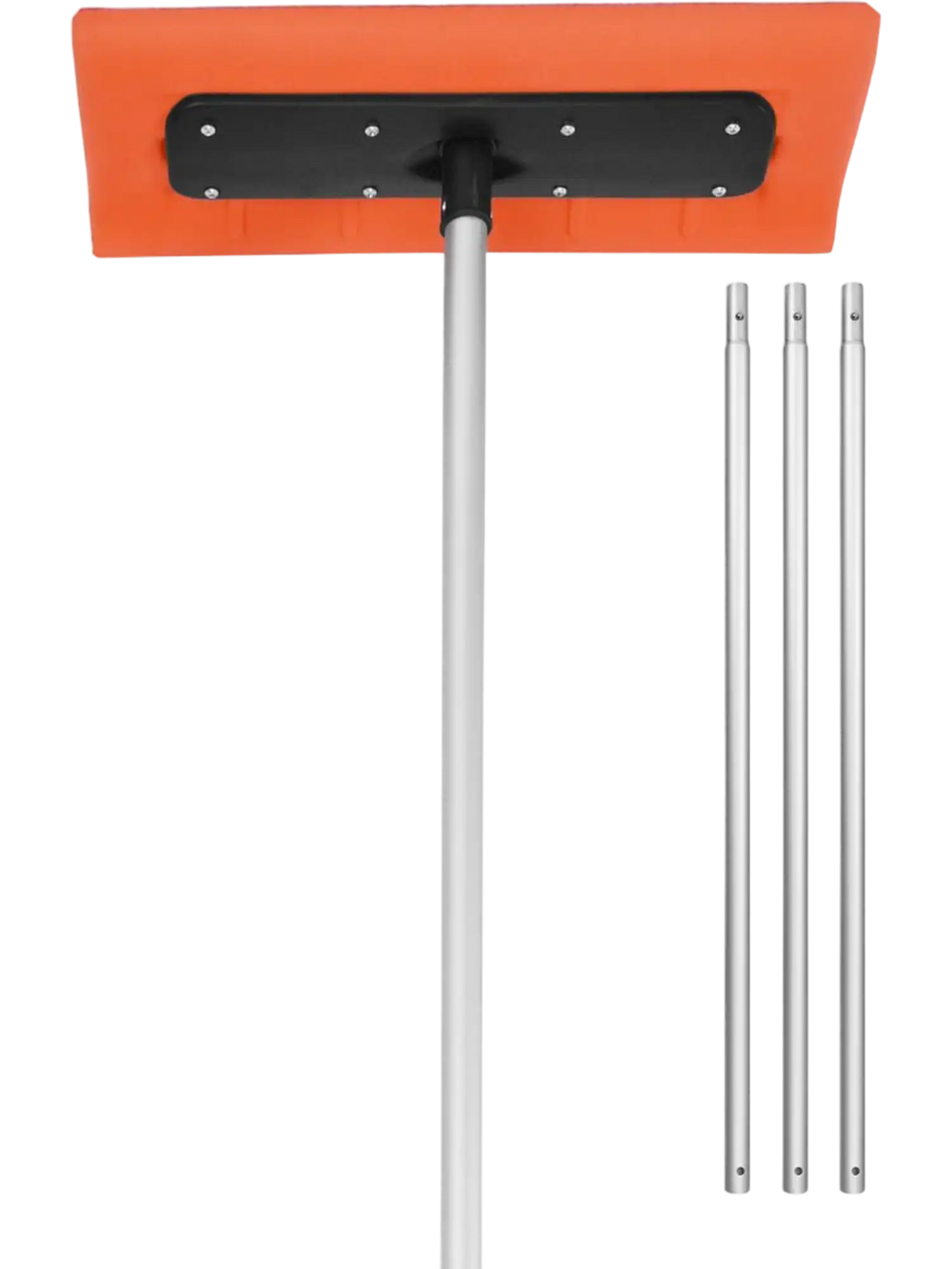 VEVOR Snow Roof Rake, 17.7 in Foam Blade, 7.3-18.4 ft Adjustable Roof Snow Scraper, Extension Tubes & Non-Slip Handle, Lightweight Snows Removal Tool for House Leaves Debris Clearing
