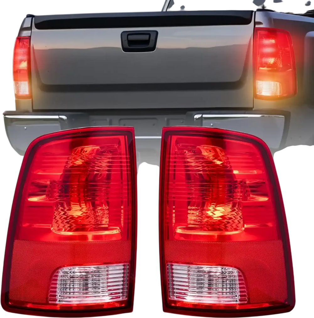 VEVOR Tail Light Assembly Compatible with 2009-2018 Dodge Ram 1500 2500 3500, 2019-2020 Dodge Ram 1500 Classic, Halogen Version Left & Right Side Taillight Rear Brake Lamps with Halogen Bulbs, 2PCS