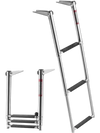 VEVOR Boat Ladder, 3 Steps, Stainless Steel Telescoping Folding Swim Deck Ladder for Rear Entry Inboard, Heavy Duty 600 lbs Capacity with Wide Anti-Slip Steps, for Outboards, Yacht, Pontoon Boats