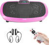 VEVOR Vibration Plate Exercise Machine, Full Body Shaker with Magnetic Acupoints for Lymphatic Drainage and Weight Loss, Home Gym Workout Fitness Equipment with 2 Resistance Bands for Women Men, Pink
