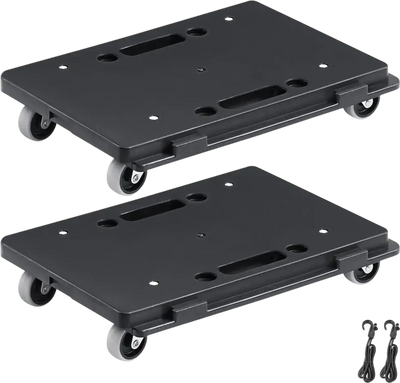 VEVOR Furniture Dolly, 500 lbs Capacity Each Count, Furniture Mover with Wheels, Portable Moving Rollers 4 Wheels Heavy Duty, Small Flat Dolly Cart with Interlocking for Heavy Furniture, 2 Pack, Black