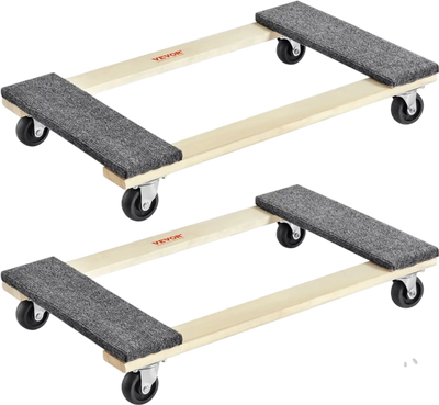 Vevor Furniture Dolly Heavy Duty Hardwood Moving Dolly 2-Pack 18