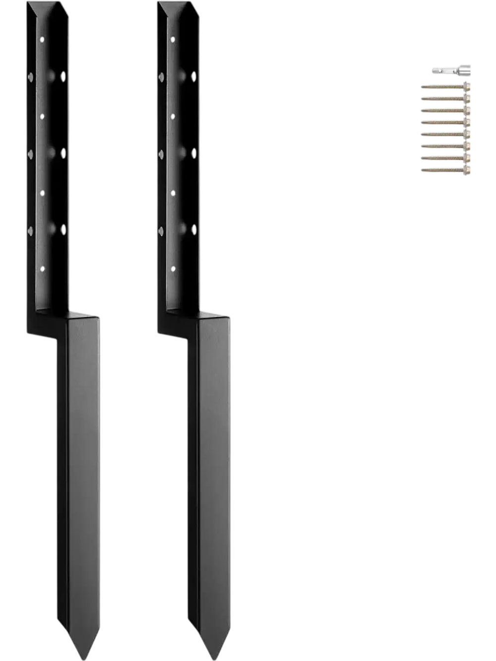VEVOR Fence Post Anchor Repair Kit, 2 Pack Inner Diameter 2 x2 Inches Heavy Duty Steel Fence Post Support Stakes, Anchor Ground Spike for Repair Tilted, Broken Wood Fence Post