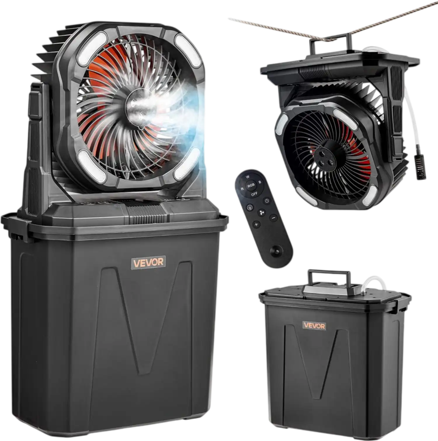 Vevor Misting Fan Portable Outdoor Cooling Fan with 2.38 gal Tank and Battery New