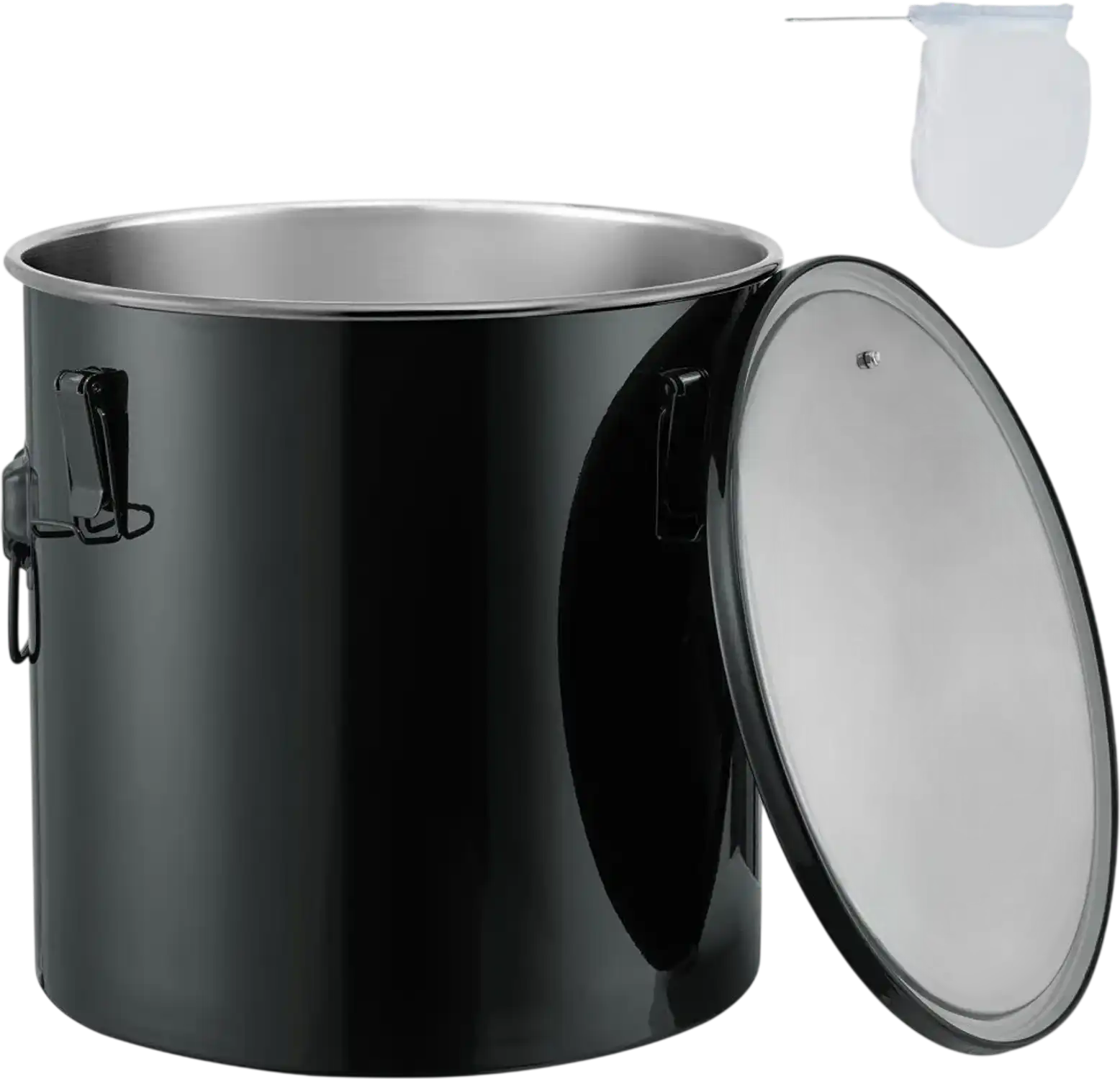 Vevor Fryer Grease Bucket 10 gal Stainless Steel Oil Disposal Caddy Black New