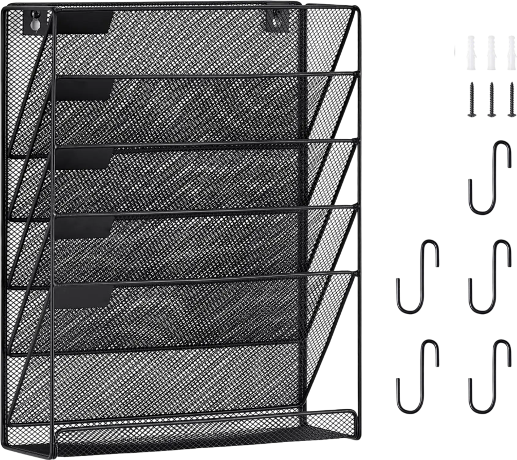 Vevor File Wall Rack 6-Pocket Mesh Wall File Holder New