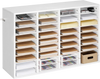 VEVOR Literature Organizer, 36 Compartments Office Mailbox with Detachable Shelves, Wooden Mailbox Sorter with Particle Board, Countertop Office Home Storage Organizer for File, Document, Paper, White