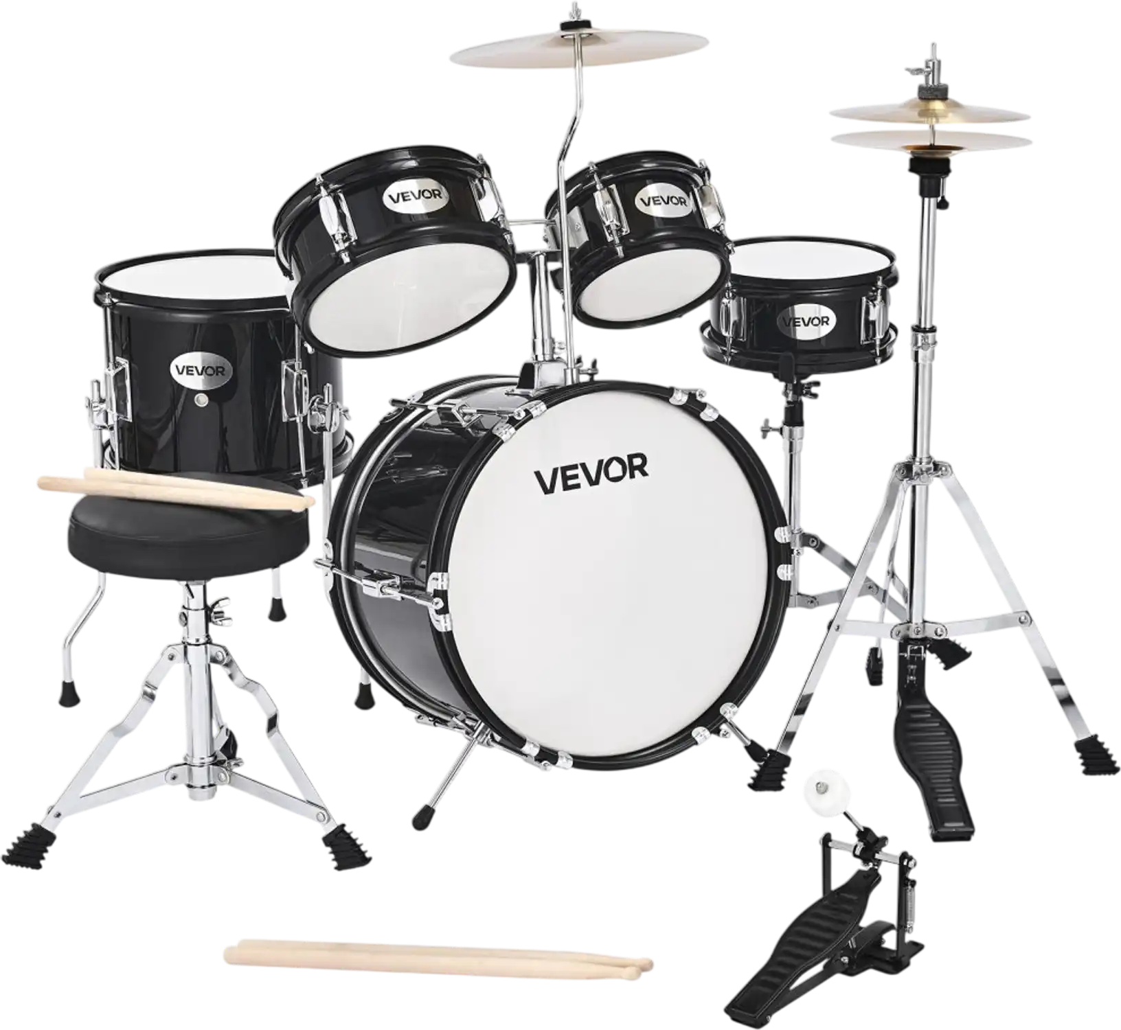 Vevor Drum Set 5-Piece Junior Musical Drum Kit with 14