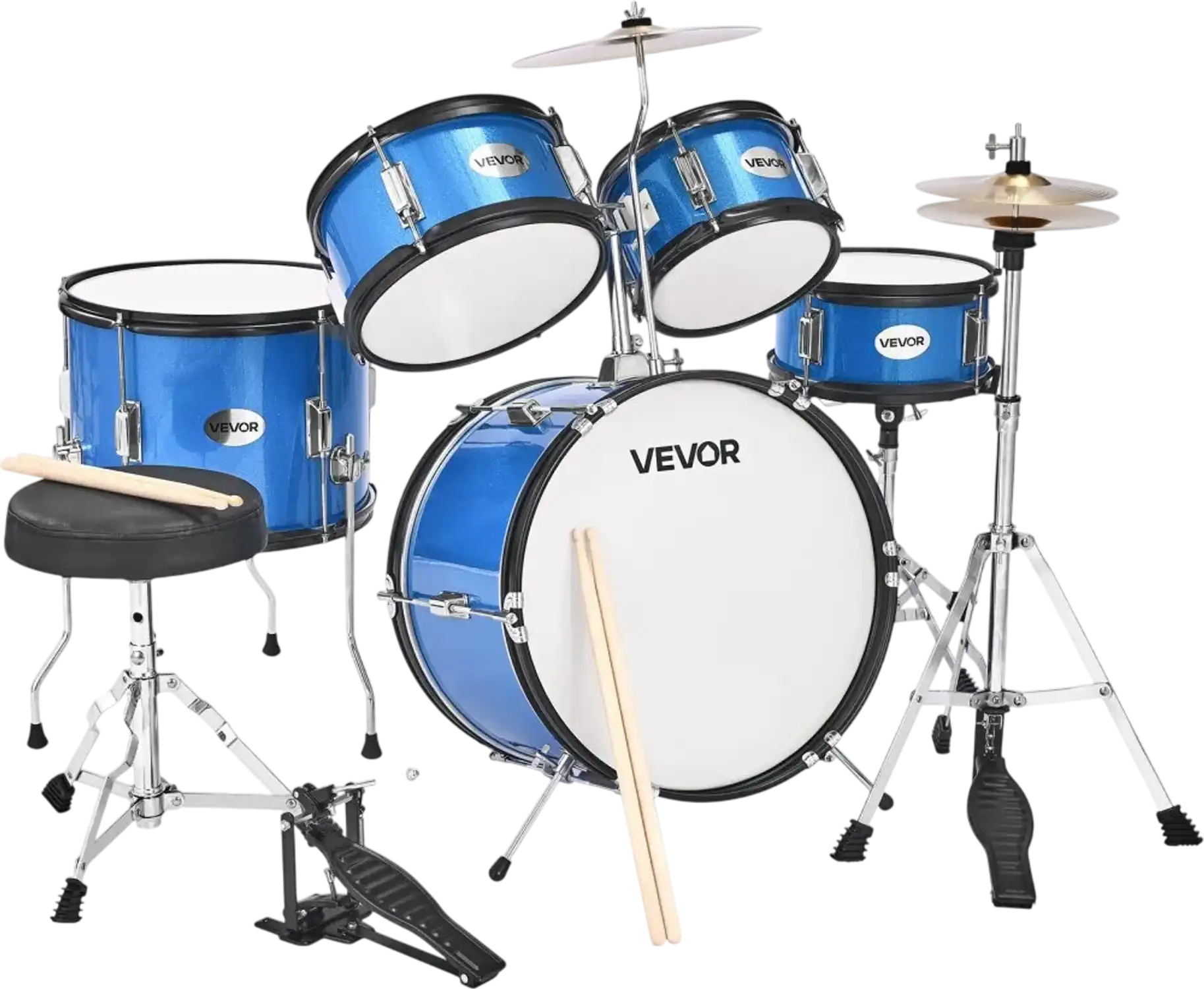 Vevor Drum Set 5-Piece Kids Junior Musical Drum Kit 16