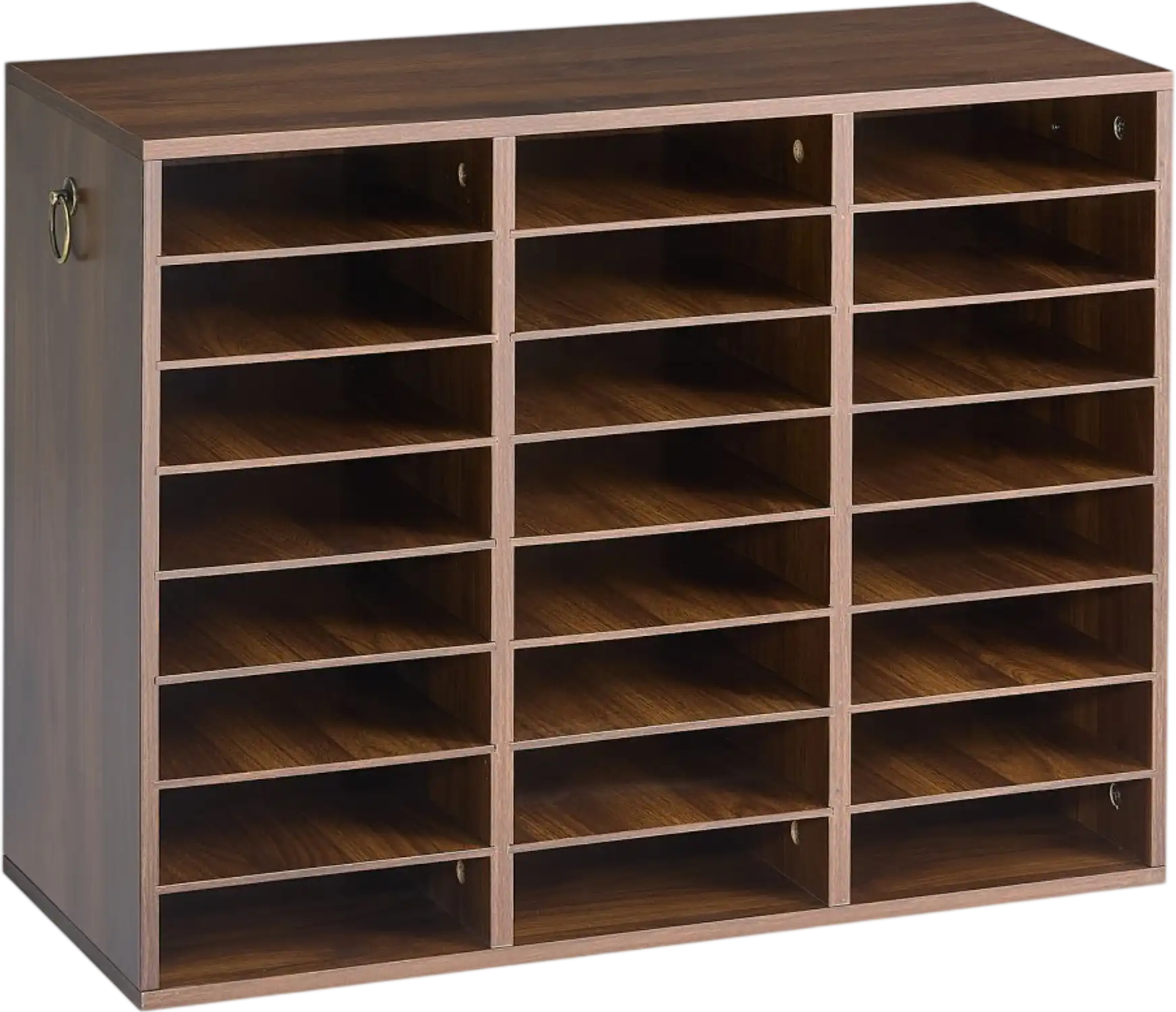 Vevor Literature Organizer 24-Compartment Wood Mail Sorter Brown New