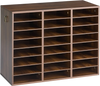 VEVOR Wood Literature Organizer 24 Compartments Office Mailboxes Brown, Countertop Literature Sorter for Files Documents Papers, with Adjustable Shelves, for Office, Home, Classroom Organization
