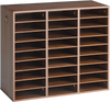 VEVOR Wood Literature Organizer 27 Compartments Office Mailboxes Brown, Countertop Literature Sorter for Files Documents Papers, with Adjustable Shelves, for Office, Home, Classroom Organization
